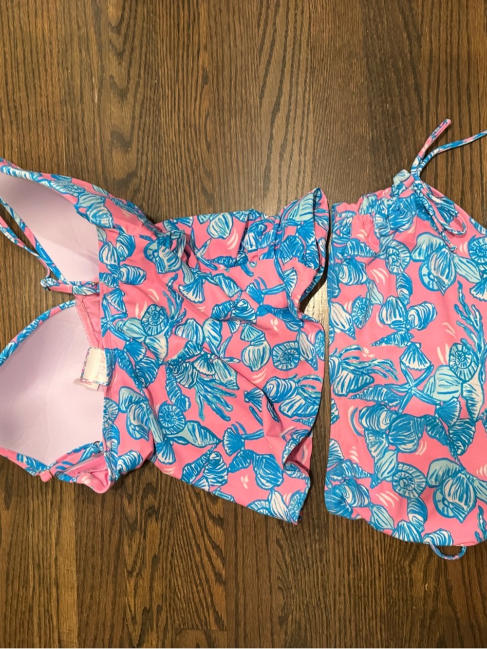 NWOT Stella Parker Tropical Tankini Set M Blue Pink Two Piece Vacation Resort - Picture 11 of 11
